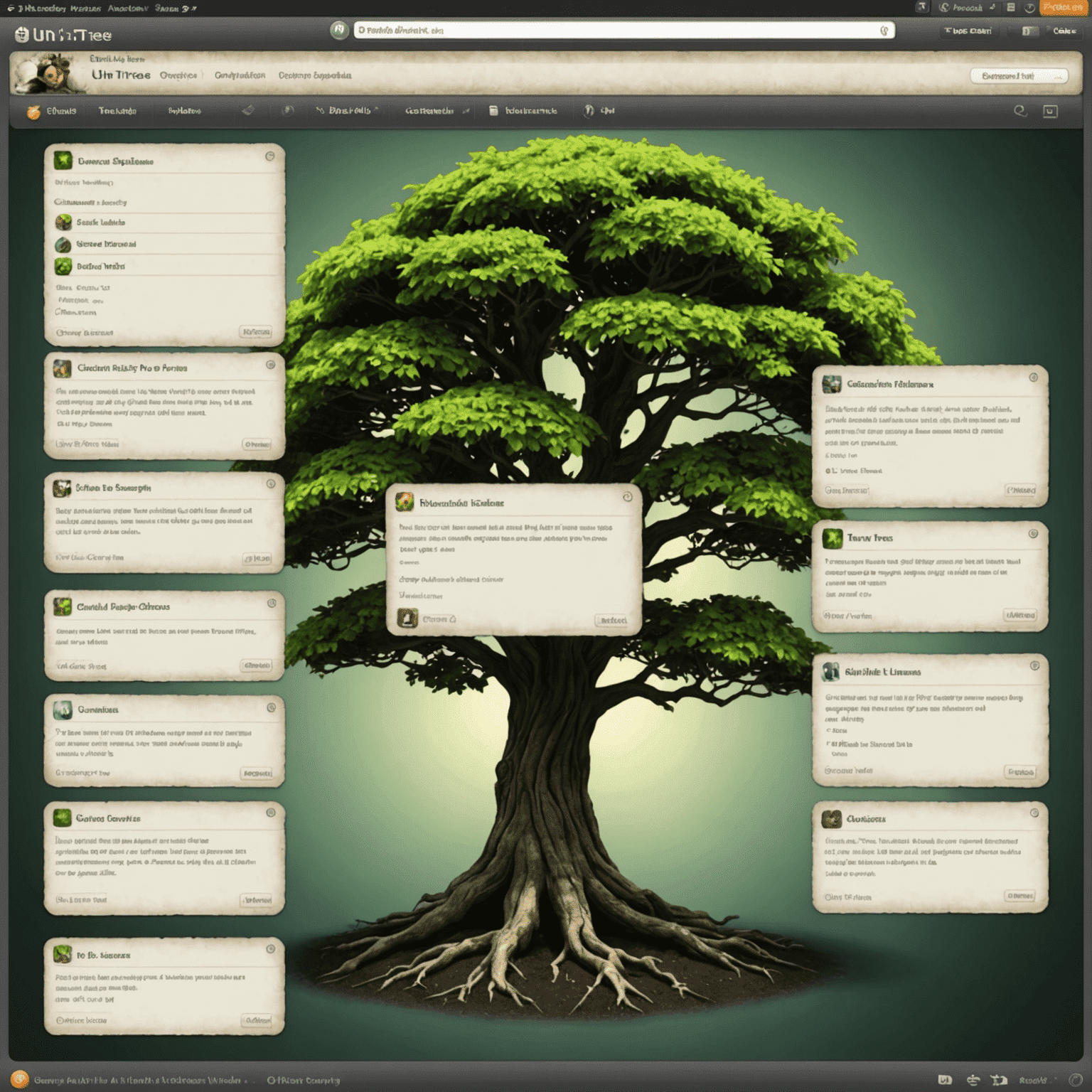 A screenshot of the original Uni Tree platform from 2012, showing its simple interface and first course offerings